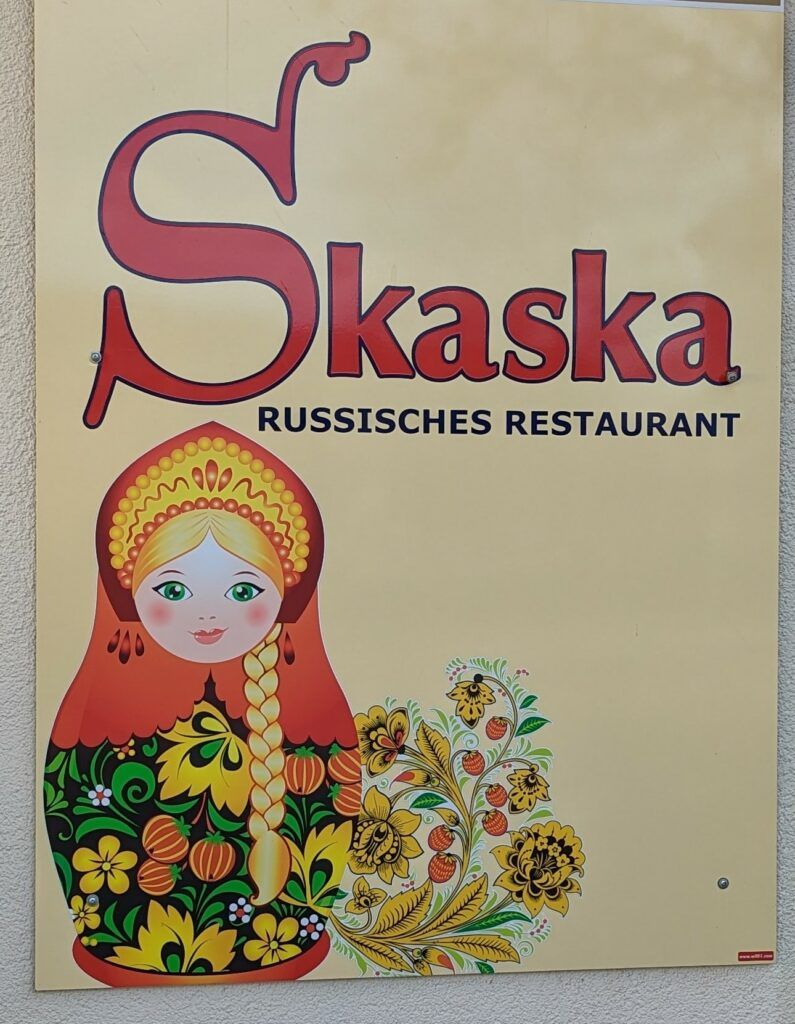 Eingangsschild des Restaurant Skaska Leipzig